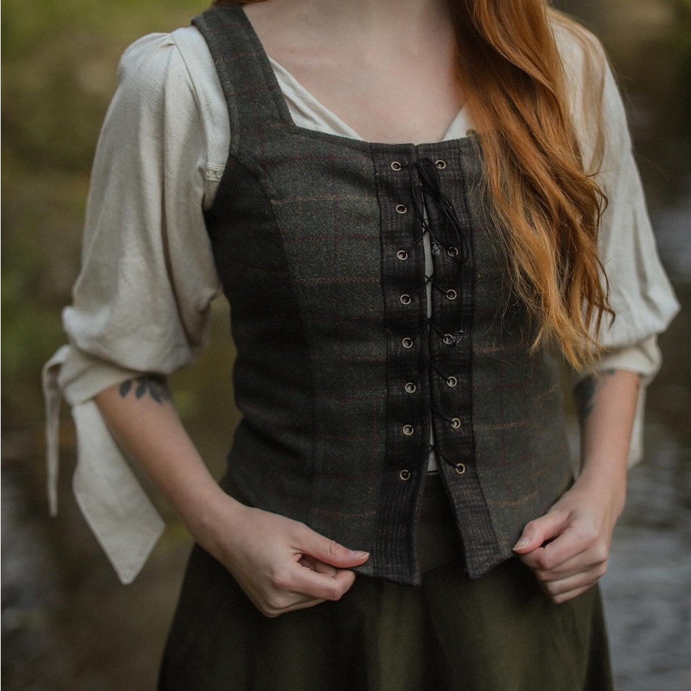 Celtic Fusion Lace-Up Tweed Bodice